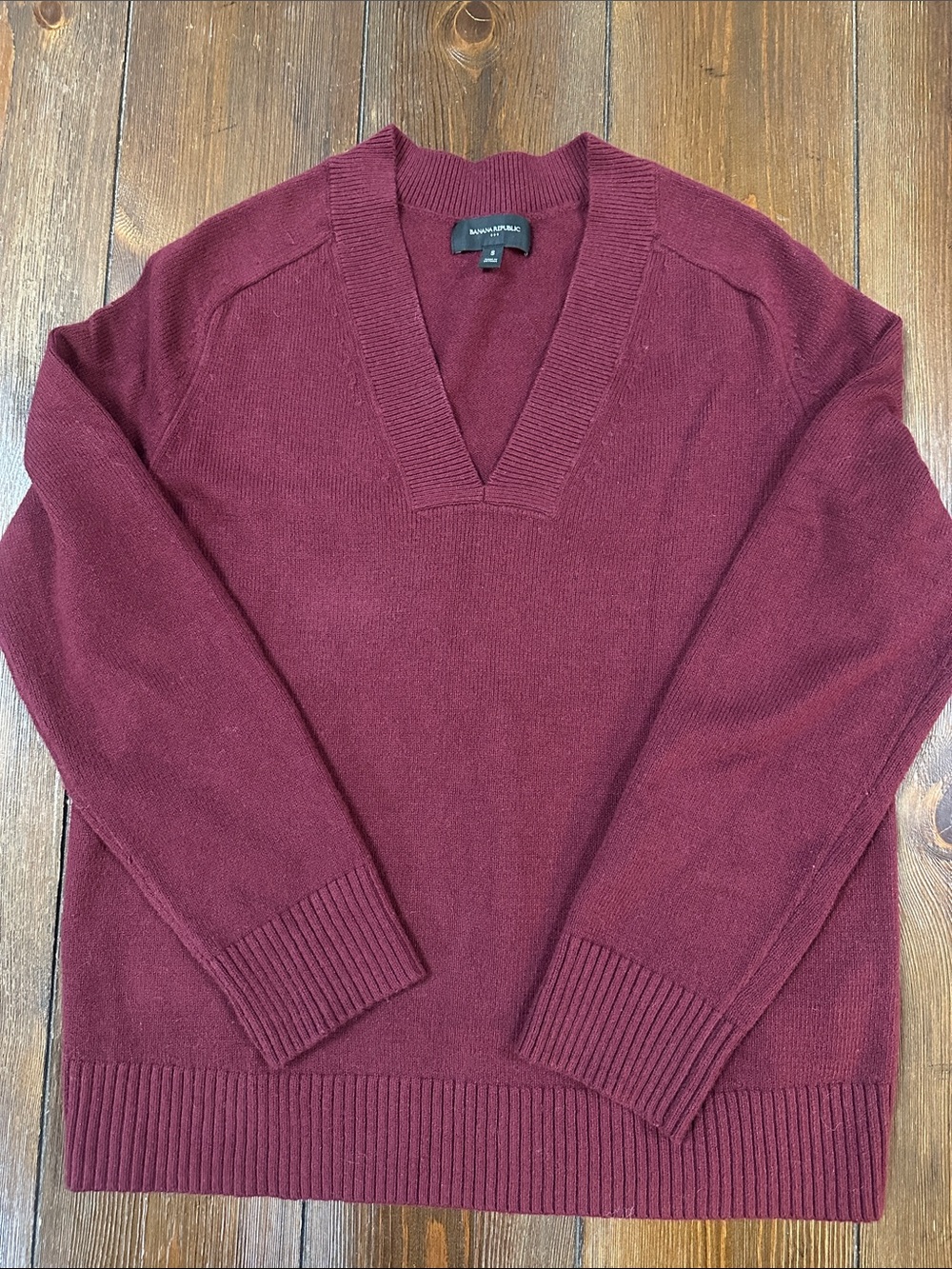 Banana Republic Factory Burgundy V-Neck Sweater